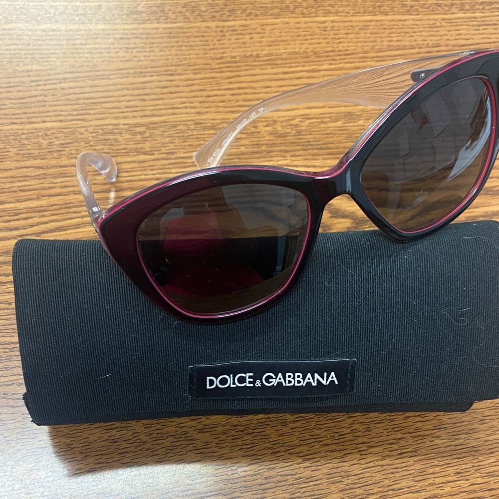 Dolce & Gabbana Women's Burgundy and Black Sunglasses